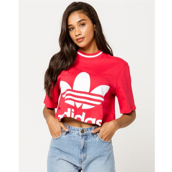 Adidas Originals Relaxed Trefoil Crop Tee - Picture 2 of 8